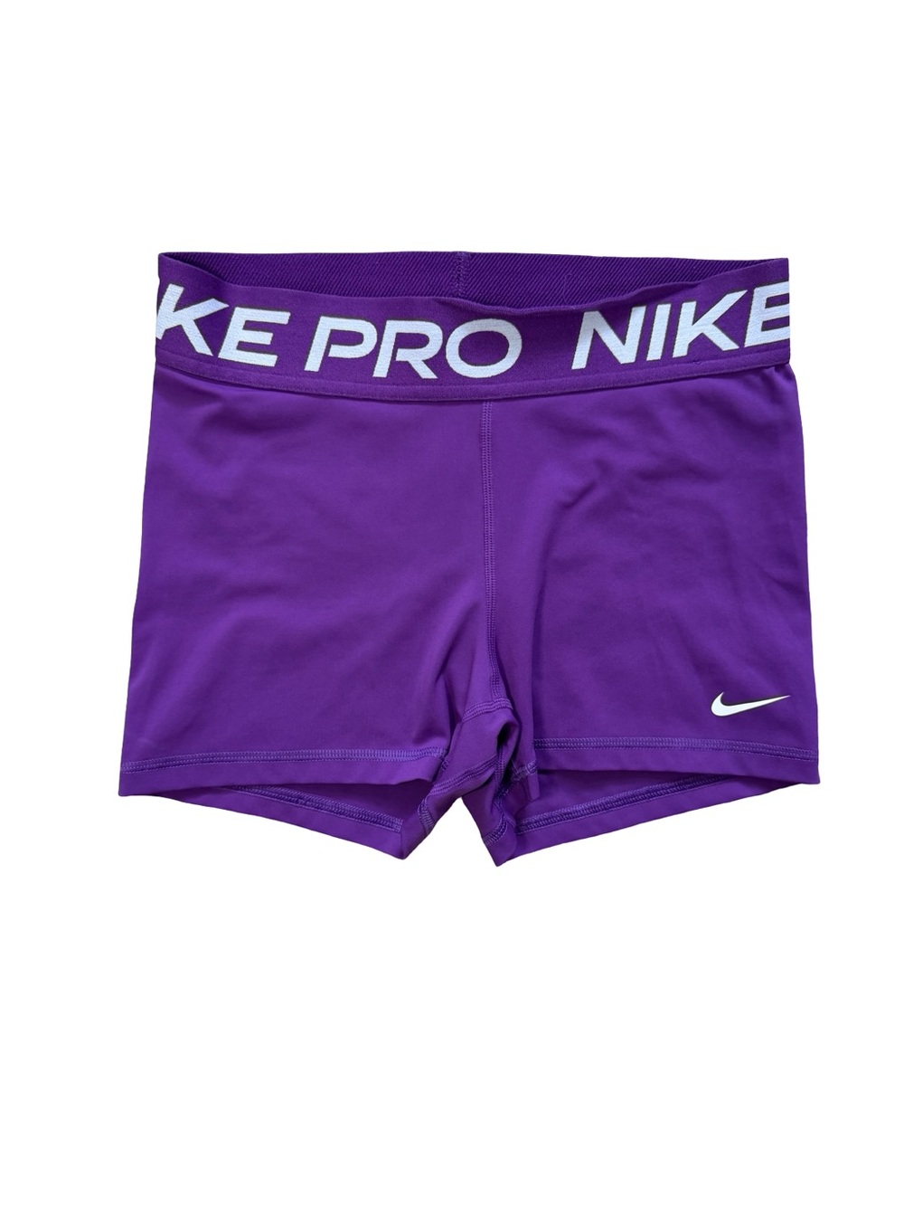 Nike Purple Girls' Pro Compression Shorts with White Logo